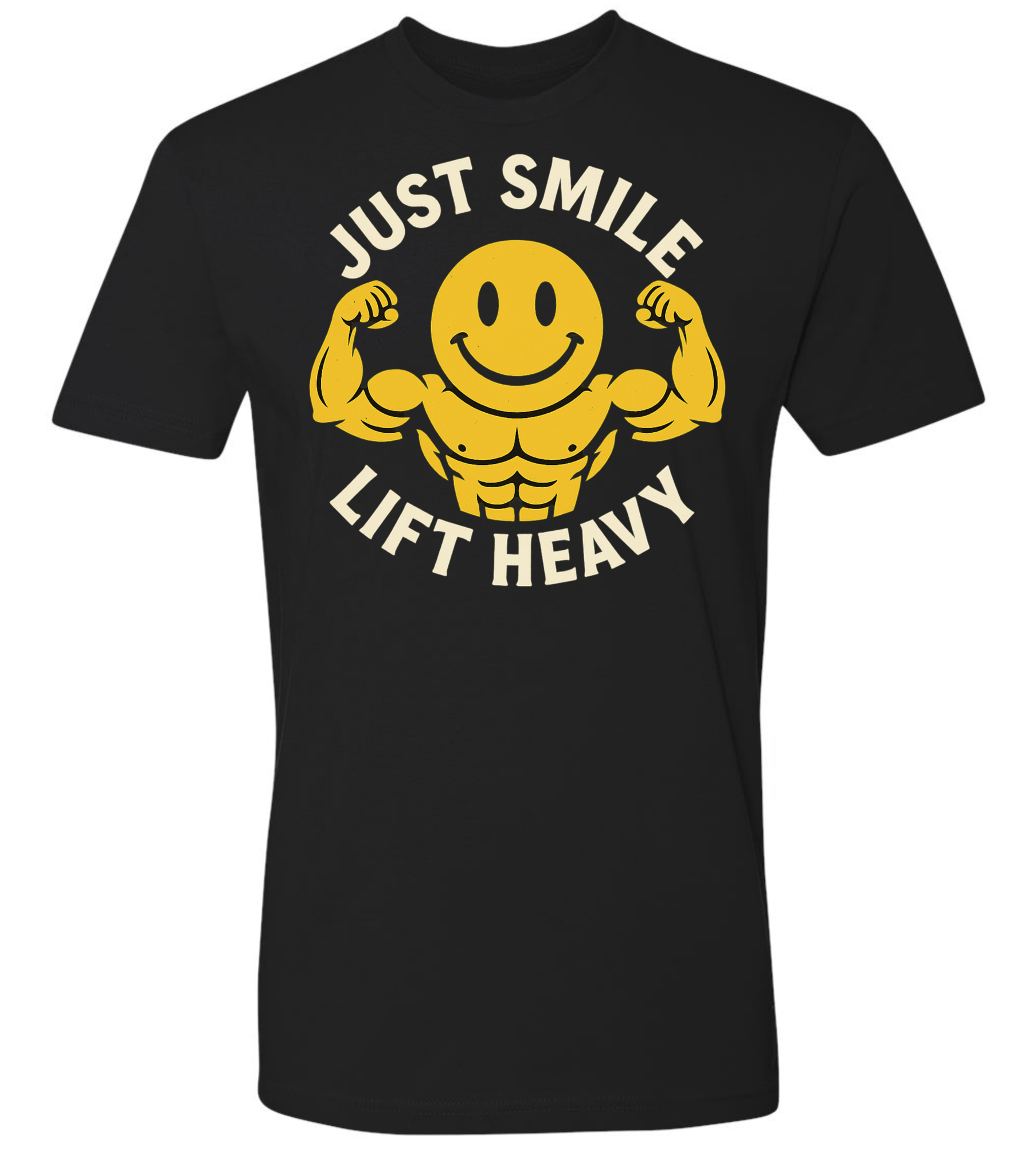 Jacked Just Smile and Lift Heavy T-Shirt | Motivational Gym & Weightlifting Apparel - Discipline Over Motivation 24/7