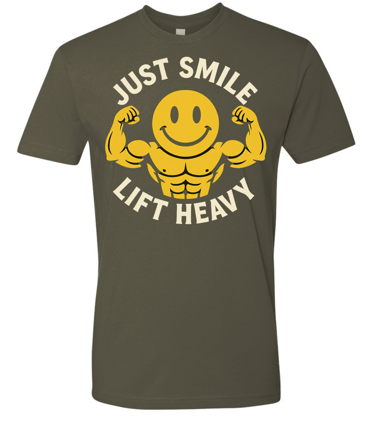 Jacked Just Smile and Lift Heavy T-Shirt | Motivational Gym & Weightlifting Apparel - Discipline Over Motivation 24/7
