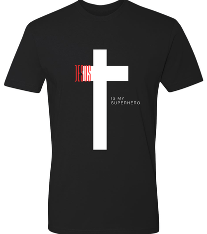 Jesus Is My Superhero Men's Cotton Crew Tee - Discipline Over Motivation 24/7