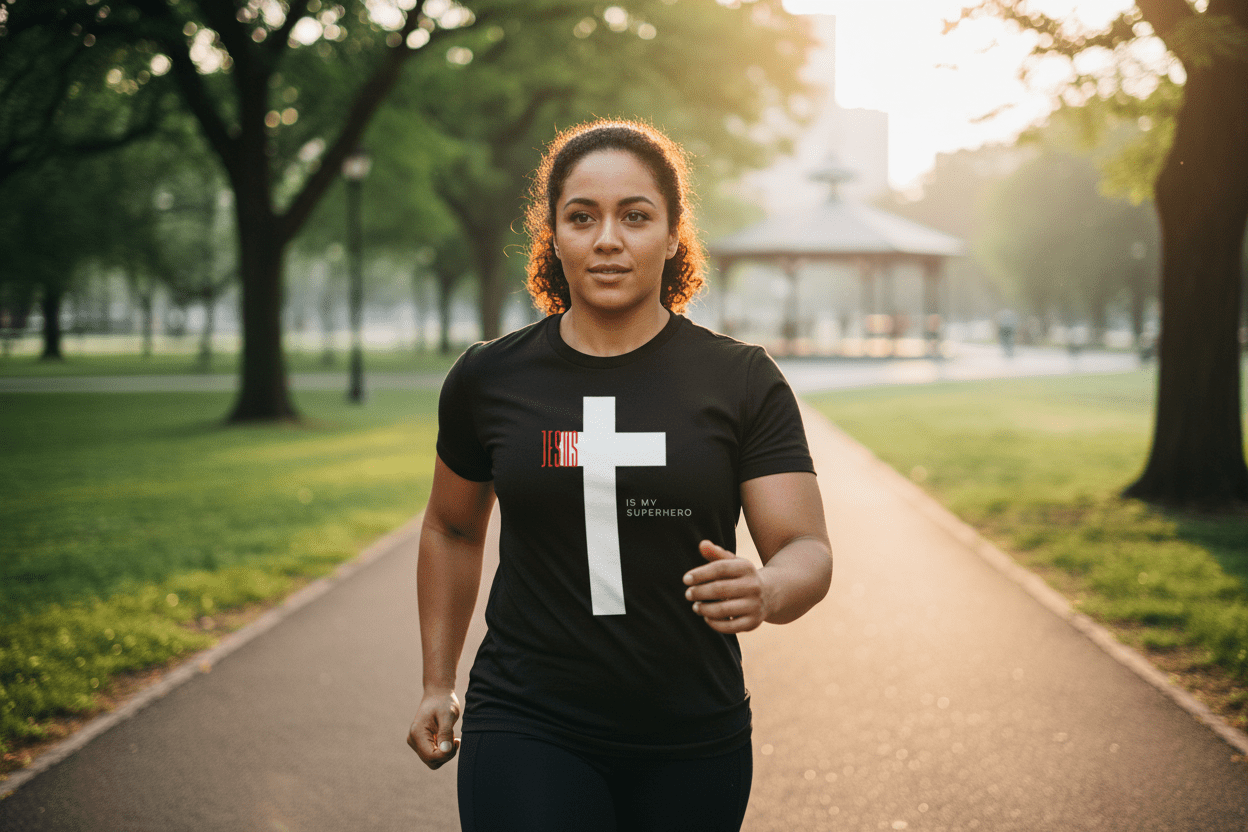 Jesus Is My Superhero Tee - Discipline Over Motivation 24/7