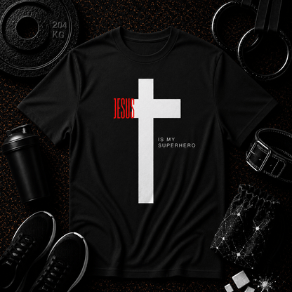 Jesus Is My Superhero Tee - Discipline Over Motivation 24/7