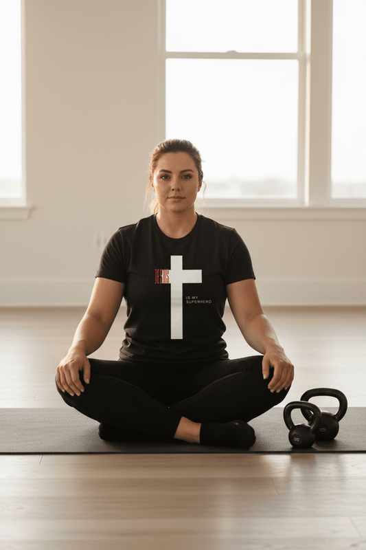Jesus Is My Superhero Tee - Discipline Over Motivation 24/7