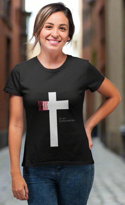 Jesus Is My Superhero Women's Favorite Tee - Discipline Over Motivation 247