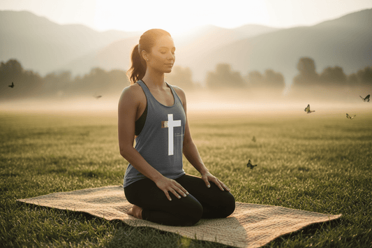 JESUS IS MY SUPERHERO — WOMEN’S RACERBACK TANK - Discipline Over Motivation 24/7