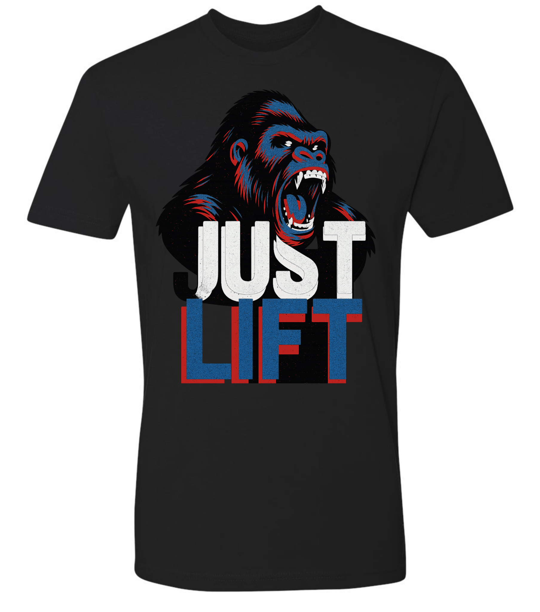 Just Lift T-Shirt | Motivational Gym & Workout Apparel for Men & Women Blue Face - Discipline Over Motivation 24/7
