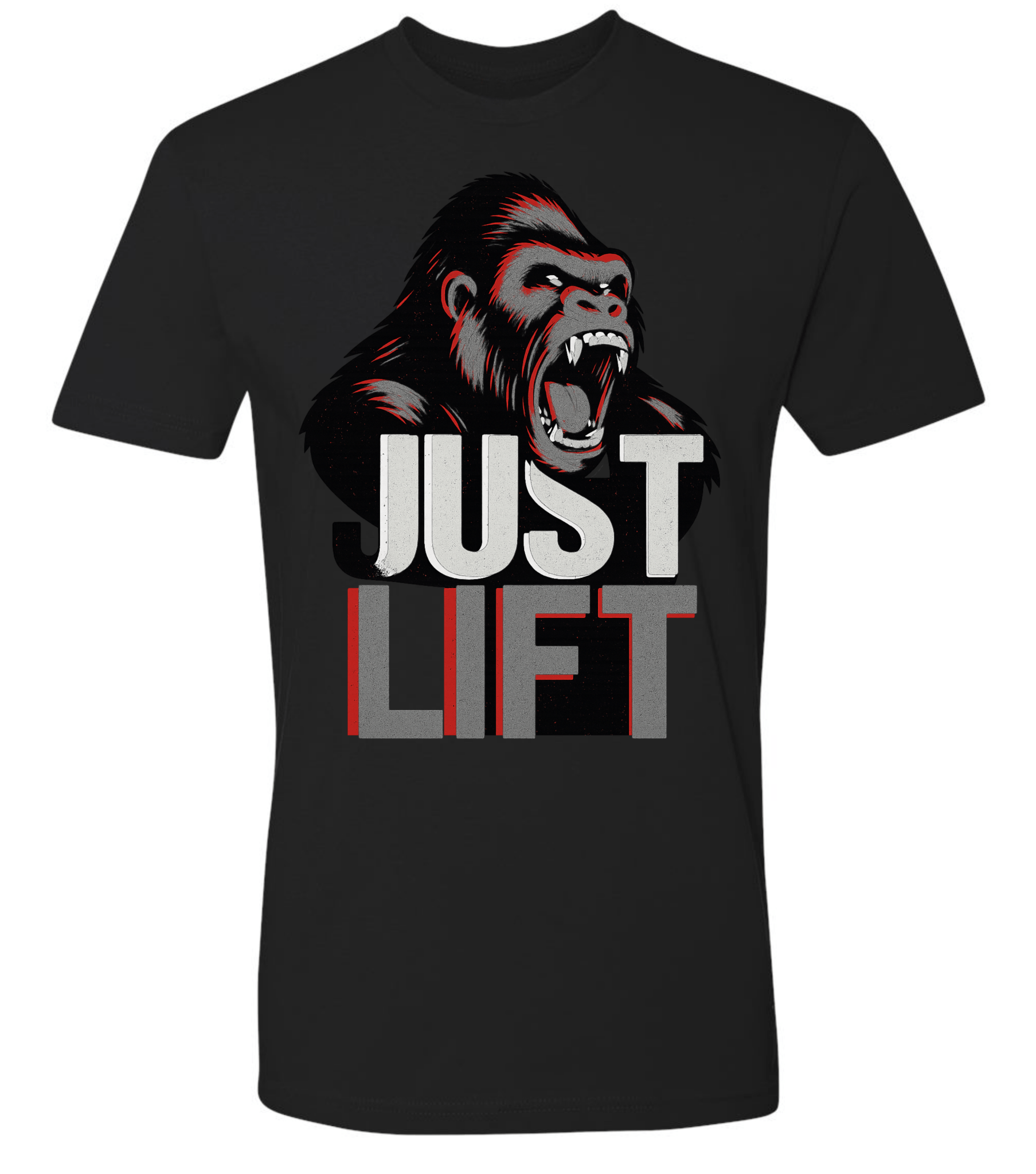 Just Lift T-Shirt | Motivational Gym & Workout Apparel for Men & Women Grey Face - Discipline Over Motivation 24/7