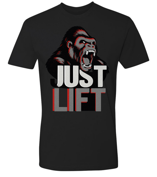 Just Lift T-Shirt | Motivational Gym & Workout Apparel for Men & Women Grey Face - Discipline Over Motivation 24/7
