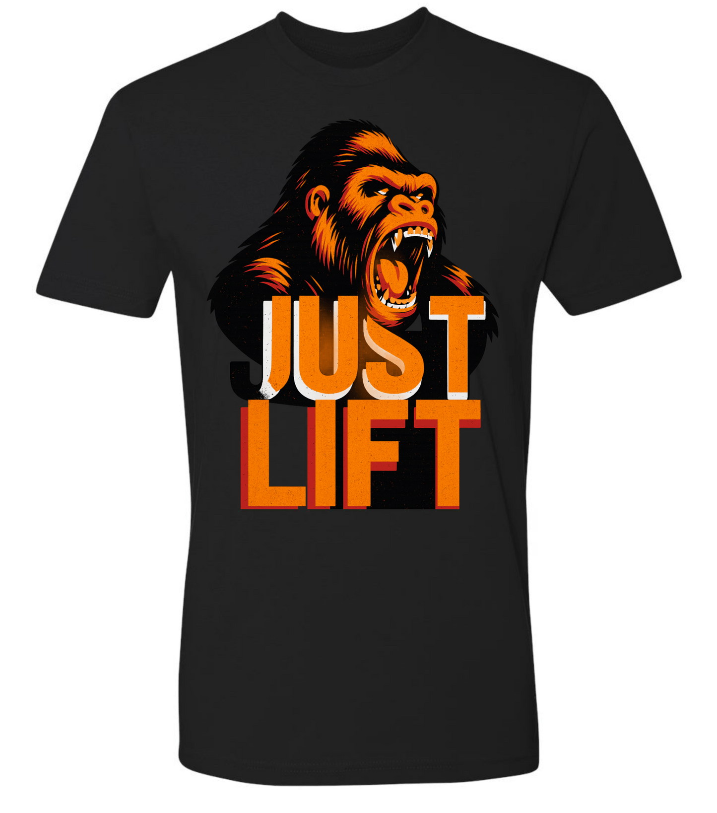 Just Lift T-Shirt | Motivational Gym & Workout Apparel for Men & Women OrangeFace - Discipline Over Motivation 24/7