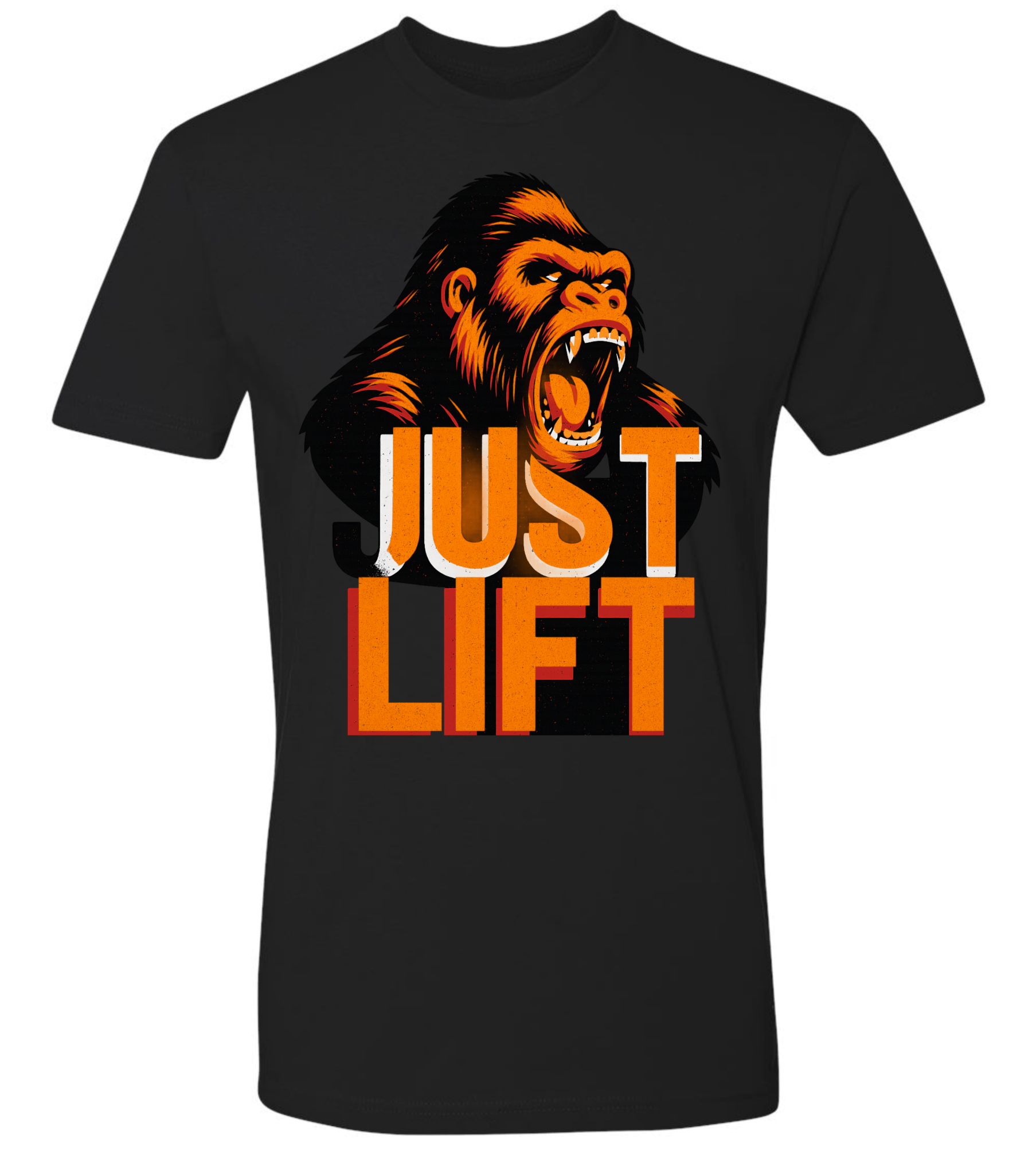 Just Lift T-Shirt | Motivational Gym & Workout Apparel for Men & Women OrangeFace - Discipline Over Motivation 24/7