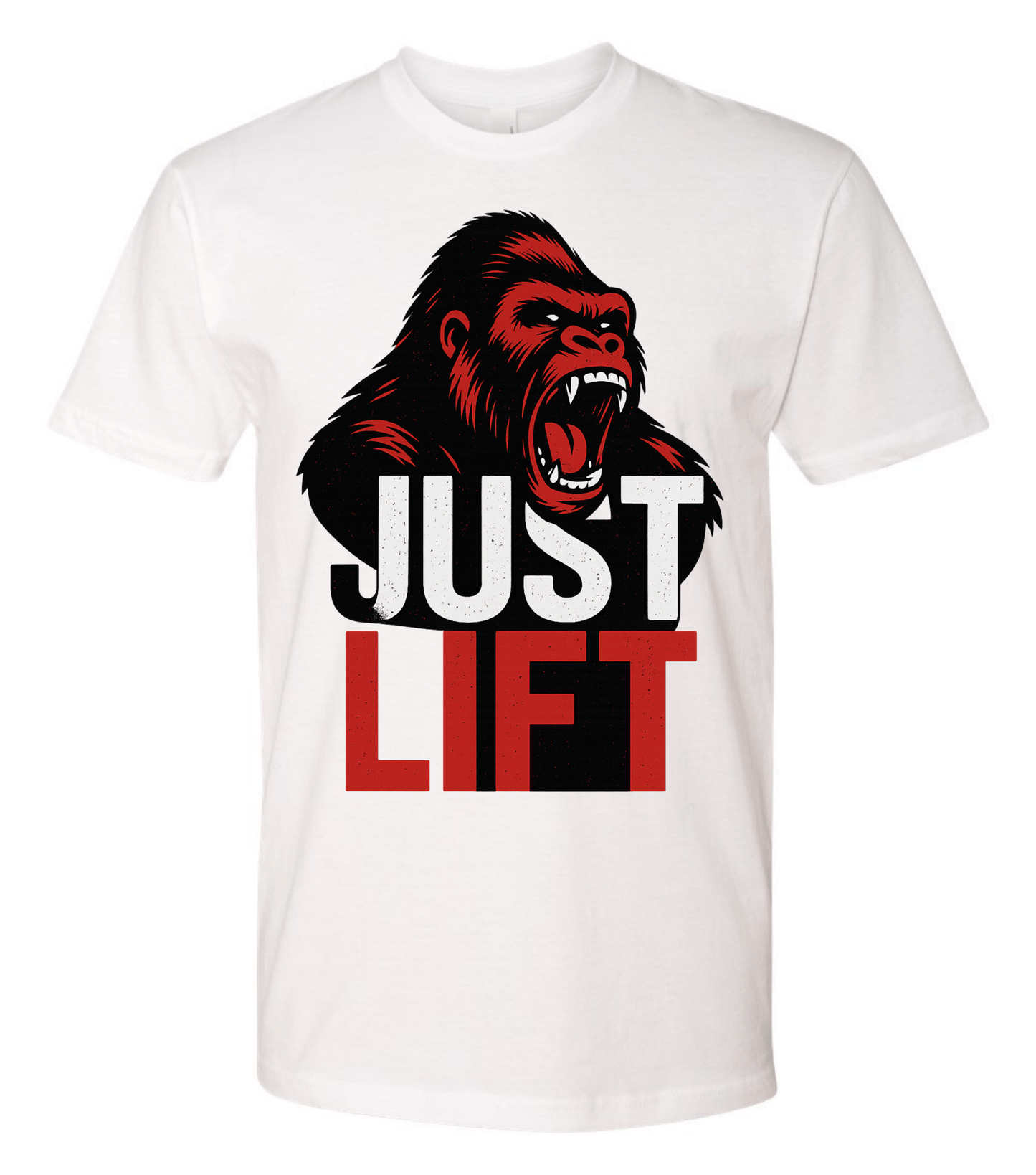 Just Lift T-Shirt | Motivational Gym & Workout Apparel for Men & Women Red Face - Discipline Over Motivation 24/7