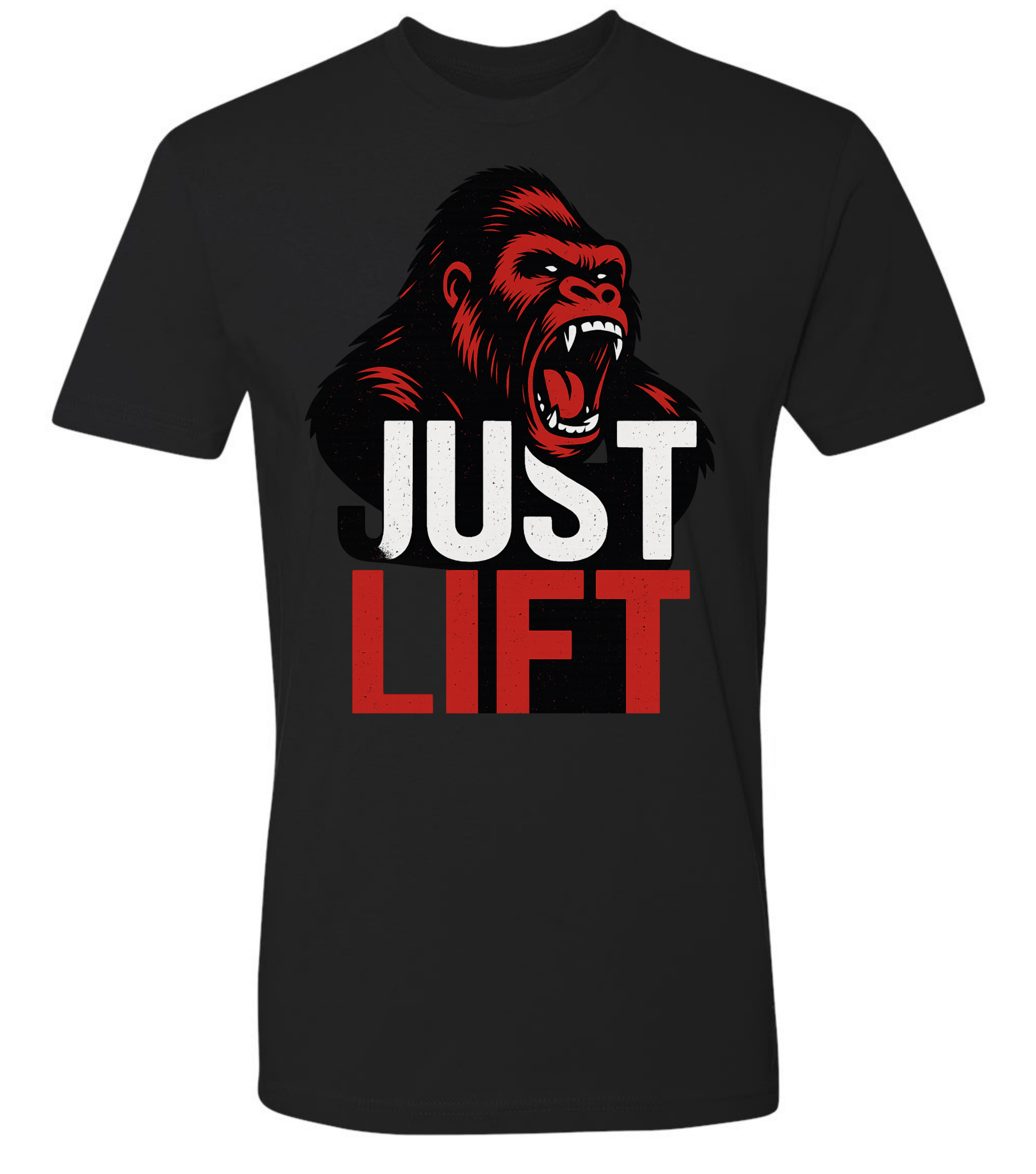 Just Lift T-Shirt | Motivational Gym & Workout Apparel for Men & Women Red Face - Discipline Over Motivation 24/7