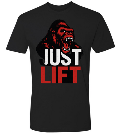 Just Lift T-Shirt | Motivational Gym & Workout Apparel for Men & Women Red Face - Discipline Over Motivation 24/7