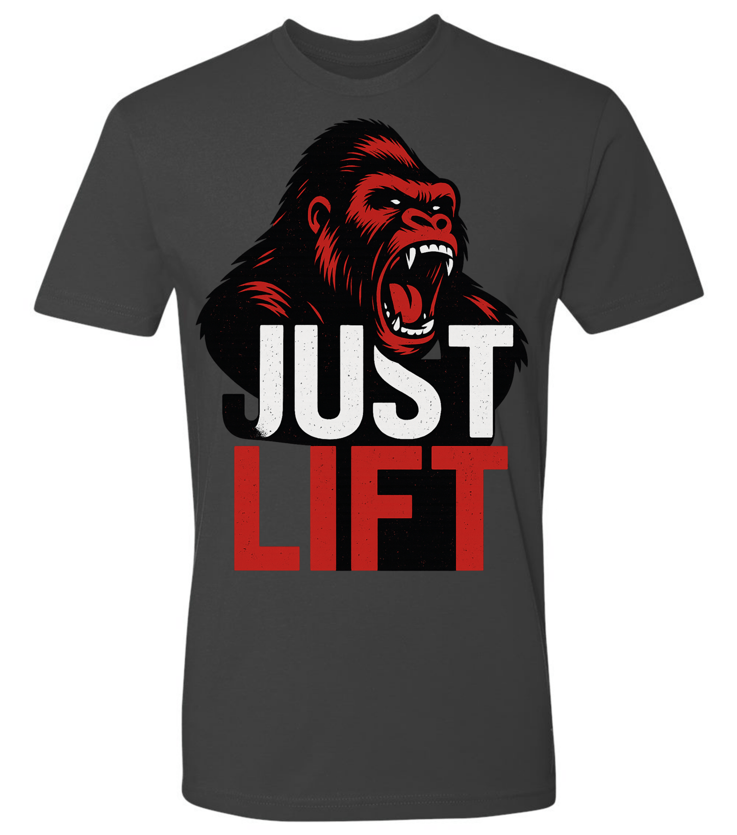 Just Lift T-Shirt | Motivational Gym & Workout Apparel for Men & Women Red Face - Discipline Over Motivation 24/7