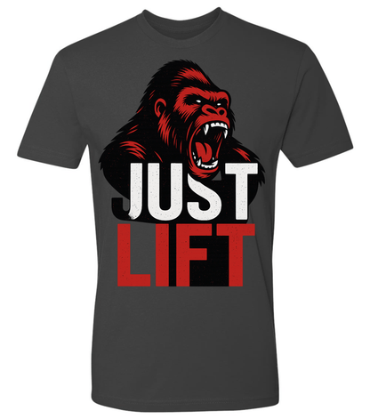 Just Lift T-Shirt | Motivational Gym & Workout Apparel for Men & Women Red Face - Discipline Over Motivation 24/7