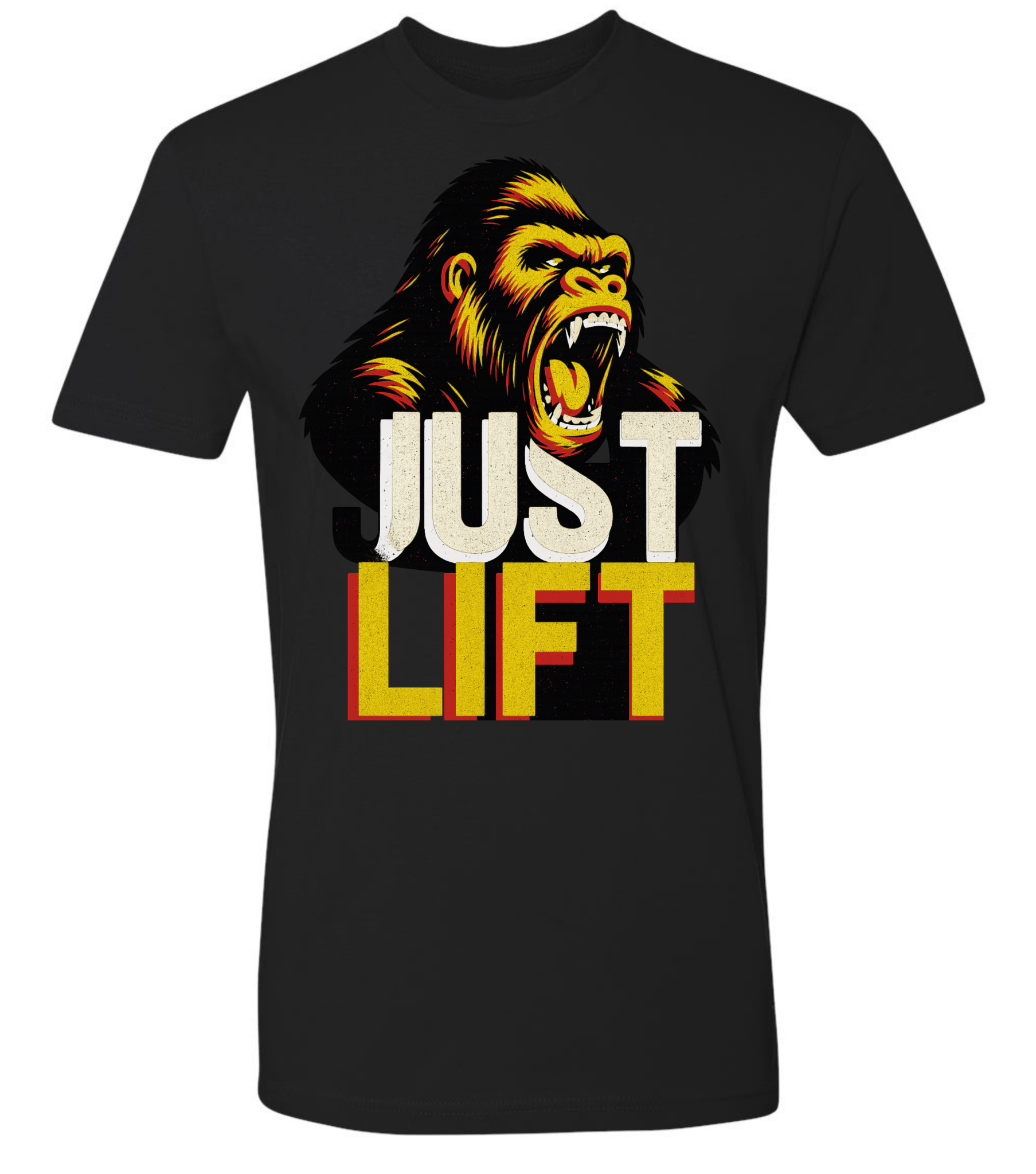 Just Lift T-Shirt | Motivational Gym & Workout Apparel for Men & Women Yellow Face - Discipline Over Motivation 24/7