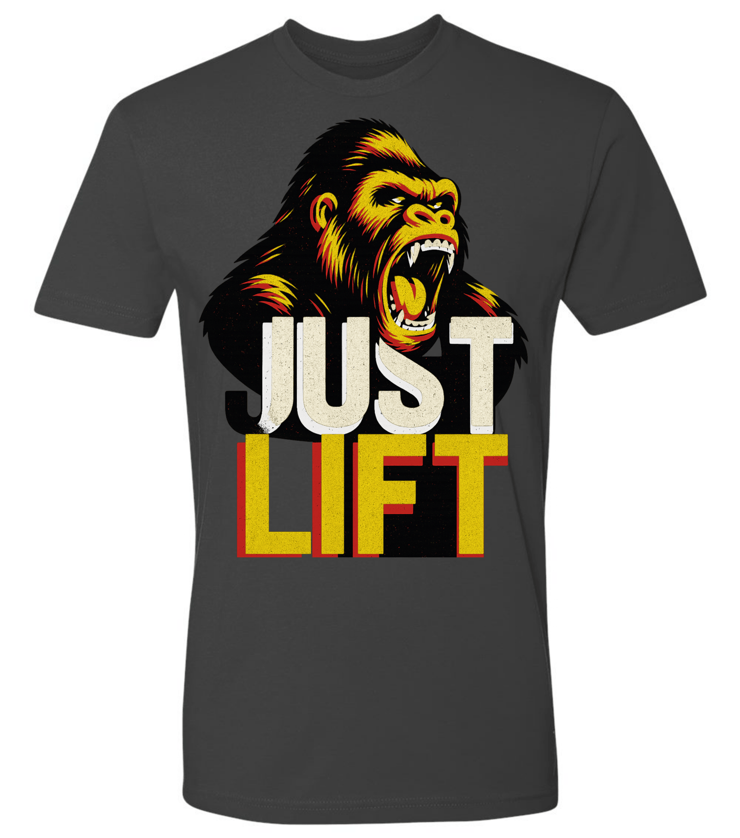 Just Lift T-Shirt | Motivational Gym & Workout Apparel for Men & Women Yellow Face - Discipline Over Motivation 24/7