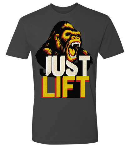 Just Lift T-Shirt | Motivational Gym & Workout Apparel for Men & Women Yellow Face - Discipline Over Motivation 24/7