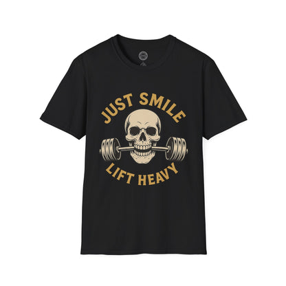 Just Smile and Lift Heavy Pump Cover Up T-Shirt | Motivational Gym & Weightlifting Apparel - Discipline Over Motivation 24/7