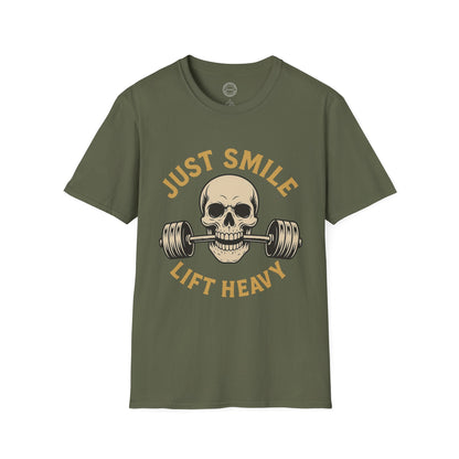 Just Smile and Lift Heavy Pump Cover Up T-Shirt | Motivational Gym & Weightlifting Apparel - Discipline Over Motivation 24/7