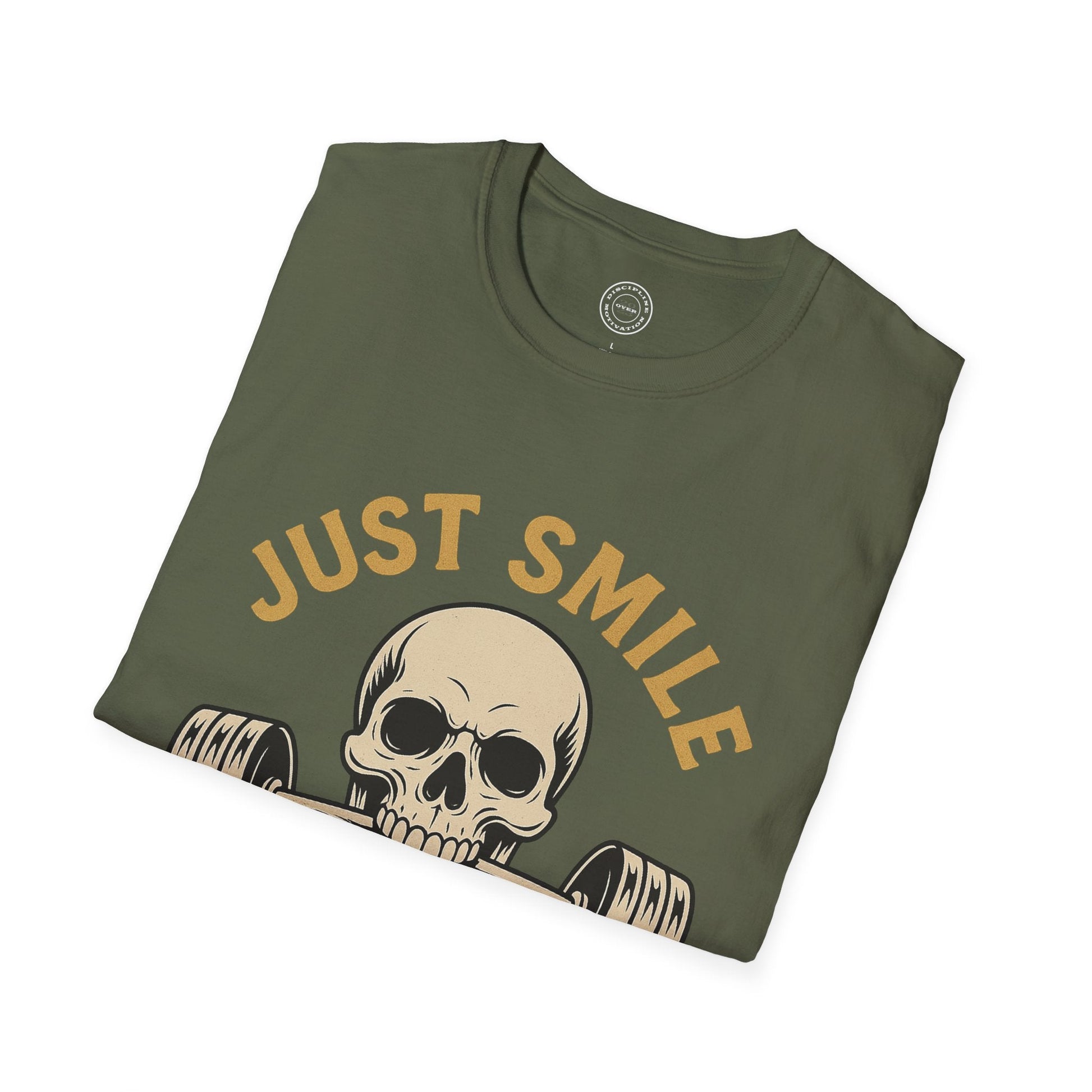 Just Smile and Lift Heavy Pump Cover Up T-Shirt | Motivational Gym & Weightlifting Apparel - Discipline Over Motivation 24/7