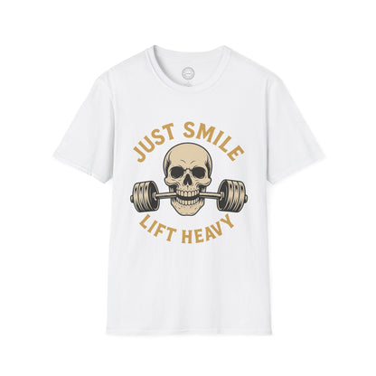 Just Smile and Lift Heavy Pump Cover Up T-Shirt | Motivational Gym & Weightlifting Apparel - Discipline Over Motivation 24/7