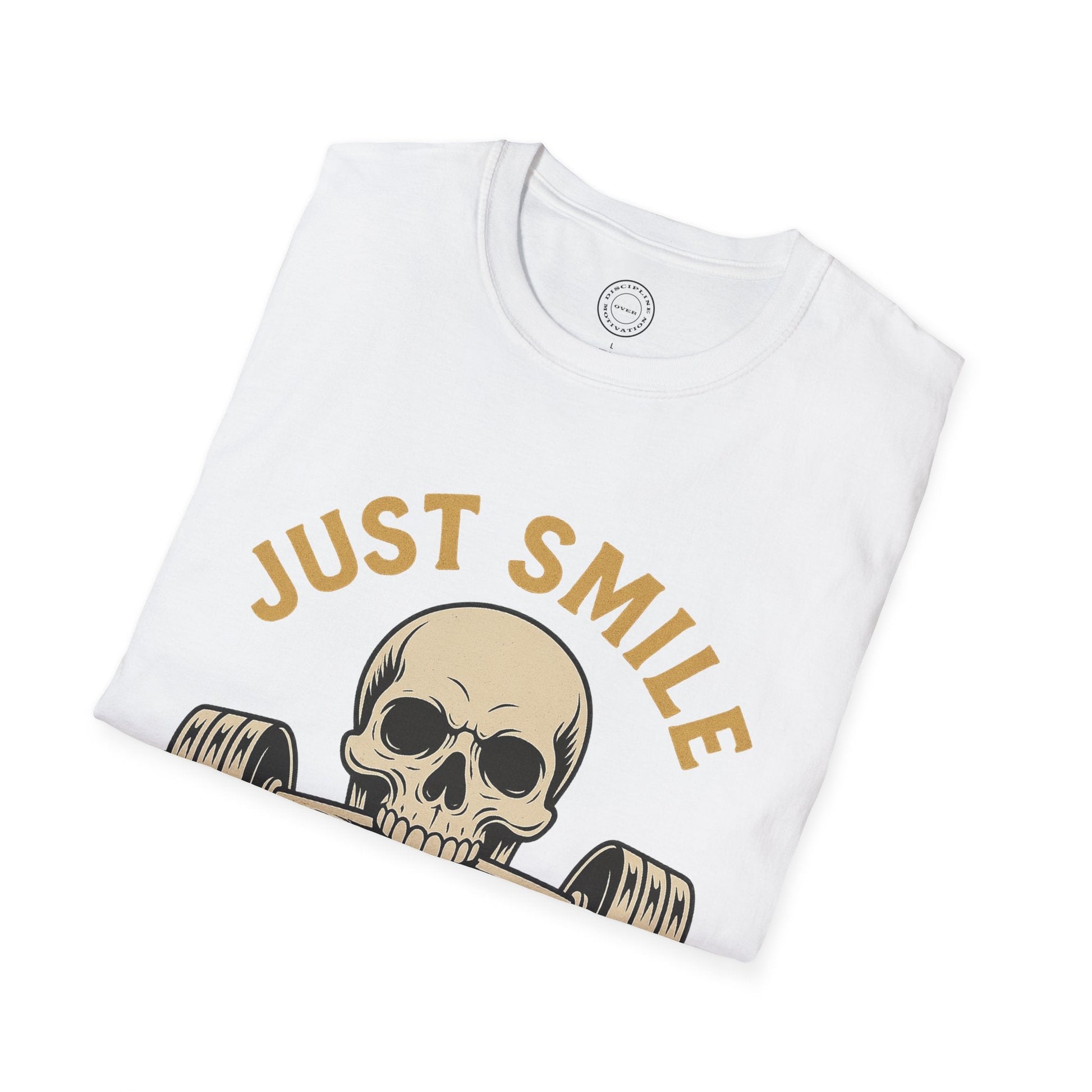 Just Smile and Lift Heavy Pump Cover Up T-Shirt | Motivational Gym & Weightlifting Apparel - Discipline Over Motivation 24/7