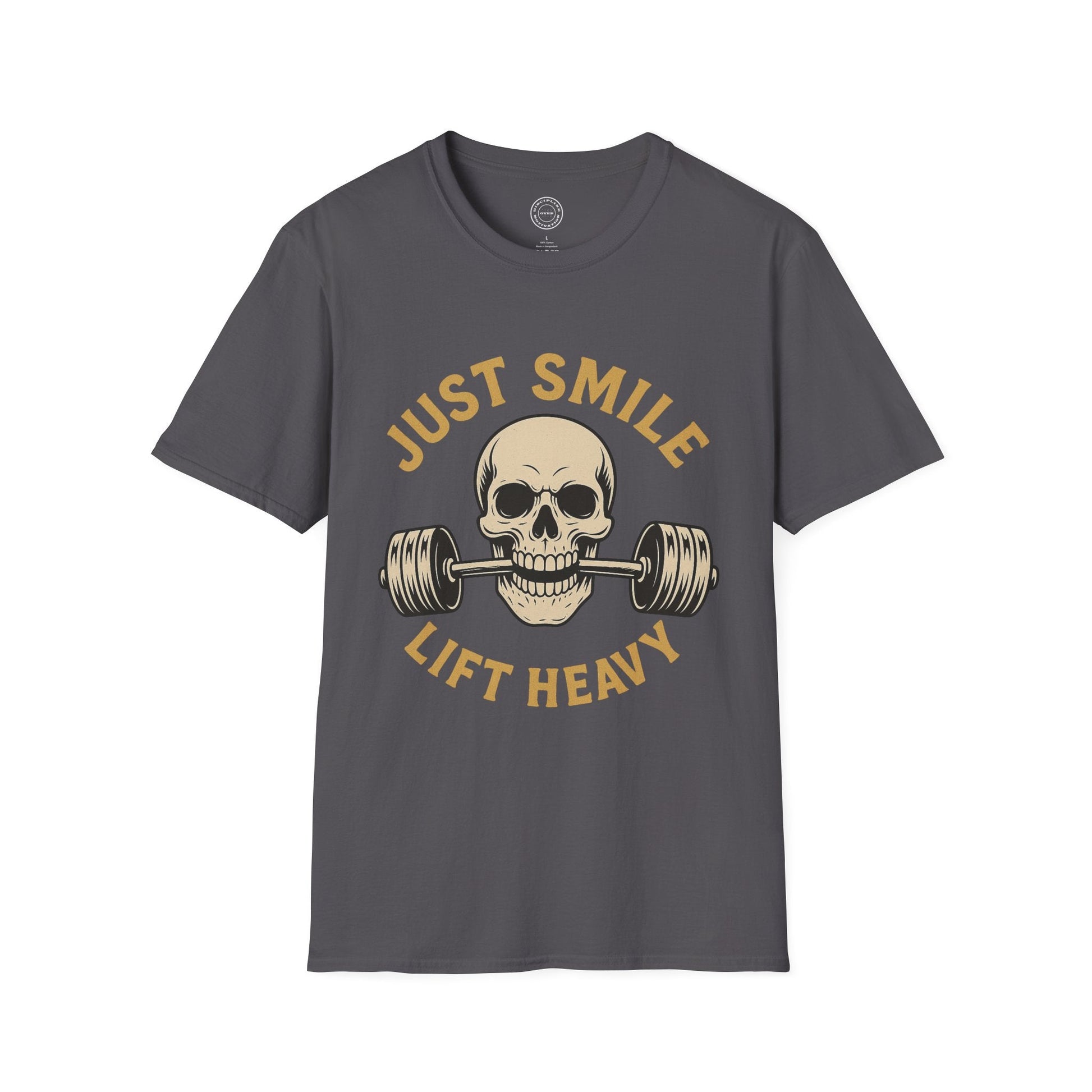Just Smile and Lift Heavy Pump Cover Up T-Shirt | Motivational Gym & Weightlifting Apparel - Discipline Over Motivation 24/7