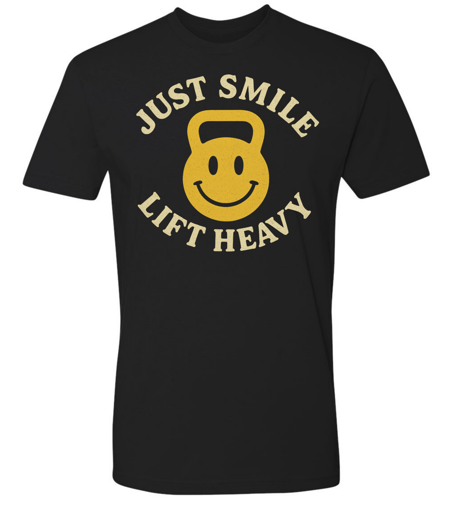 Just Smile and Lift Heavy T-Shirt | Motivational Gym & Weightlifting Apparel Kettle Bell - Discipline Over Motivation 24/7