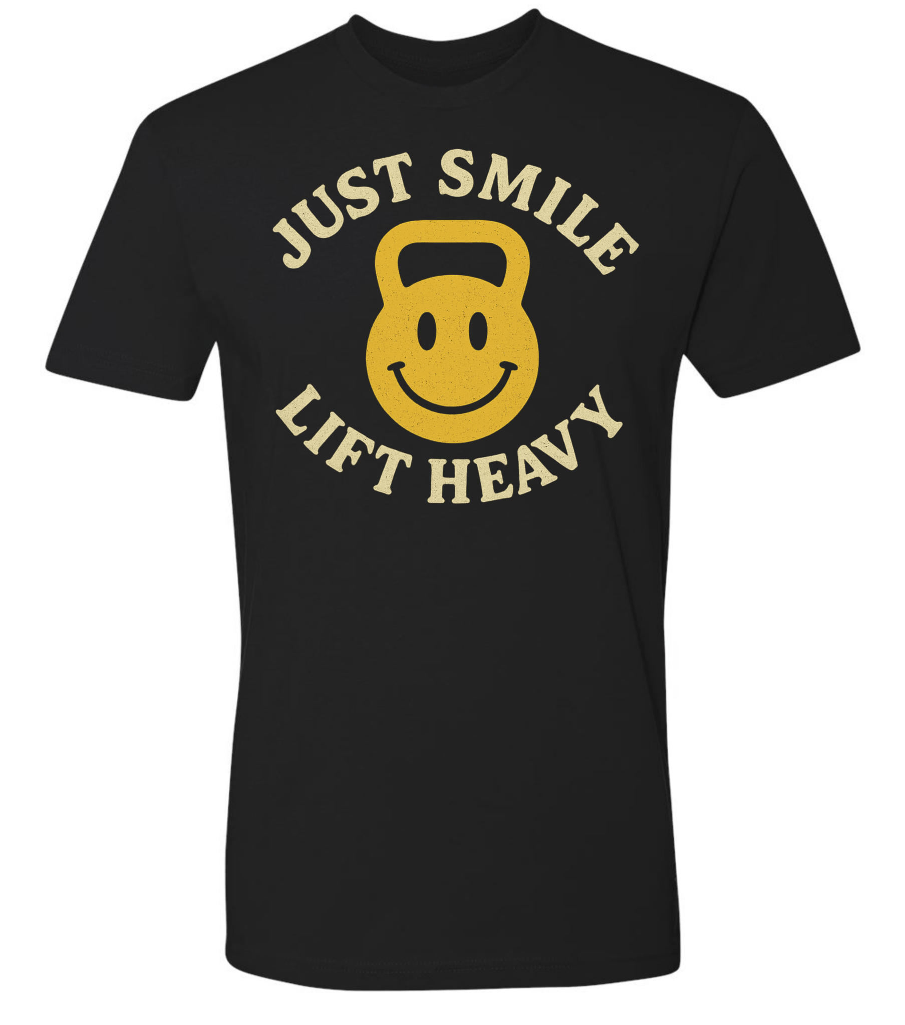 Just Smile and Lift Heavy T-Shirt | Motivational Gym & Weightlifting Apparel Kettle Bell - Discipline Over Motivation 24/7