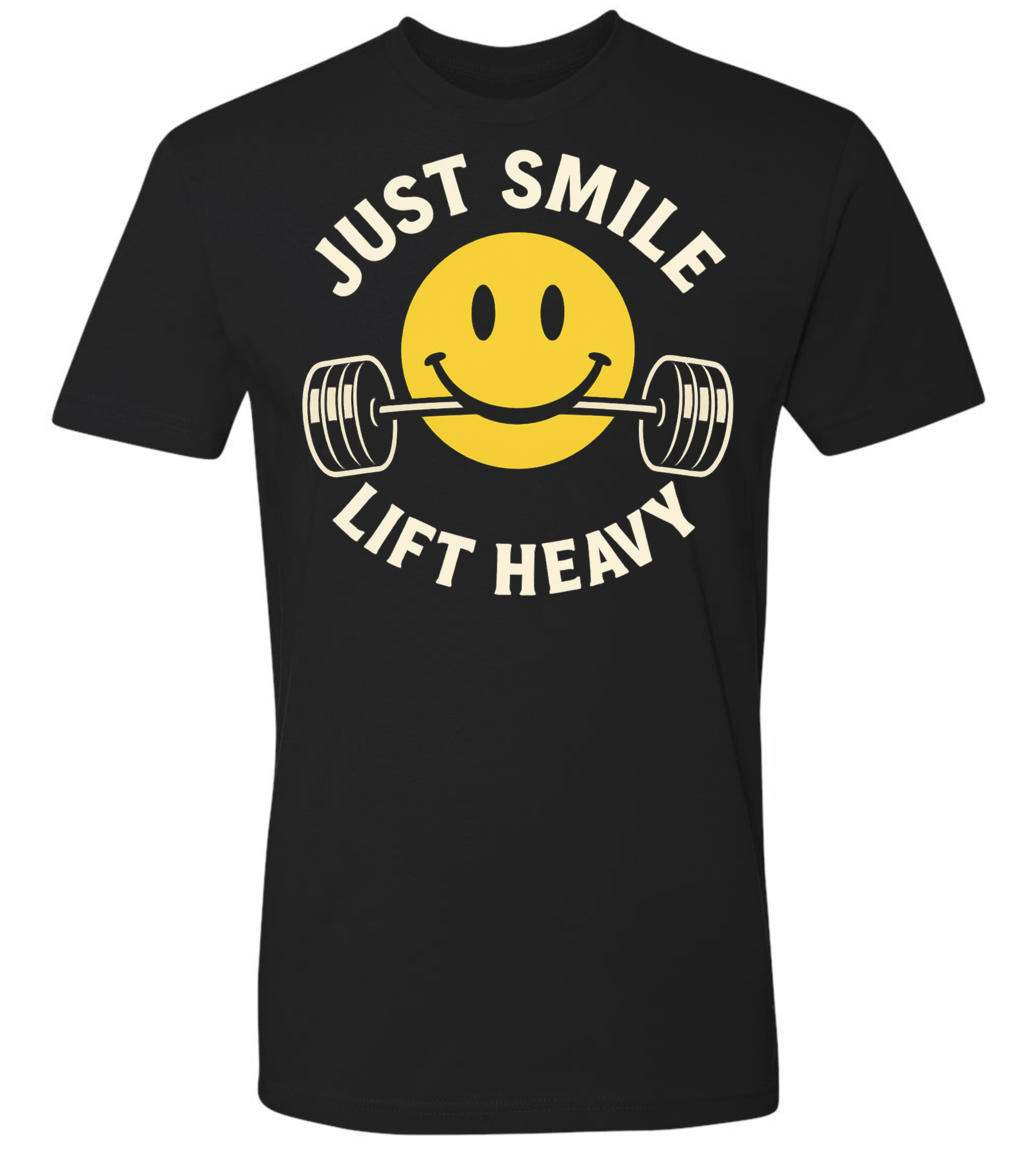 Just Smile and Lift Heavy T-Shirt | Motivational Gym & Weightlifting Apparel Light Weight - Discipline Over Motivation 24/7