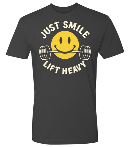 Just Smile and Lift Heavy T-Shirt | Motivational Gym & Weightlifting Apparel Light Weight - Discipline Over Motivation 24/7