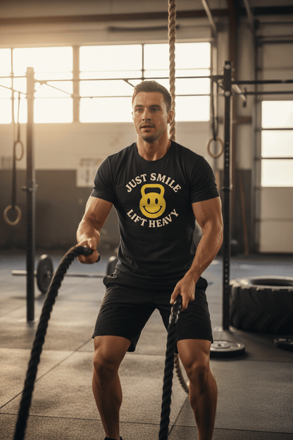Just Smile Kettle Bell Tee - Discipline Over Motivation 24/7
