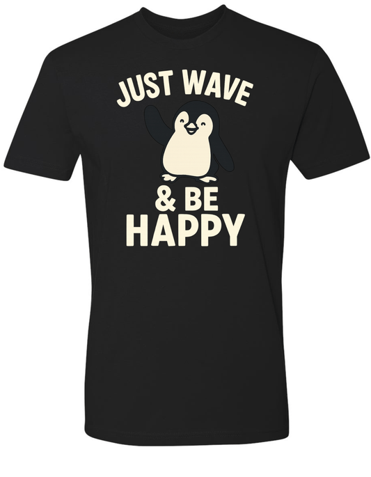 Just Wave & Be Happy Unisex Cotton Crew - Discipline Over Motivation 24/7