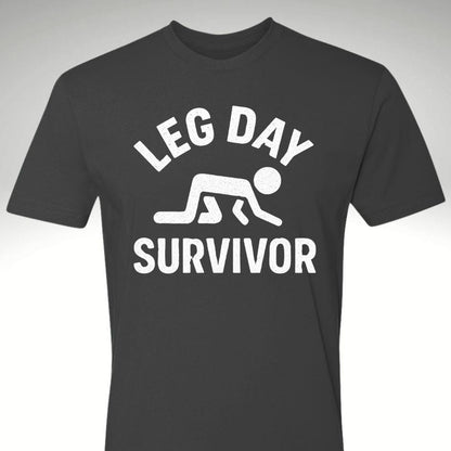 Leg Day Survivor | Motivational Gym & Workout Apparel for Men & Women White Print - Discipline Over Motivation 24/7