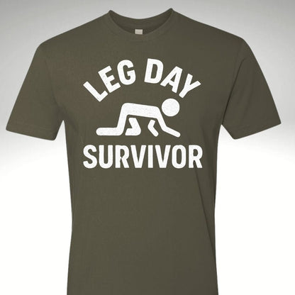 Leg Day Survivor | Motivational Gym & Workout Apparel for Men & Women White Print - Discipline Over Motivation 24/7