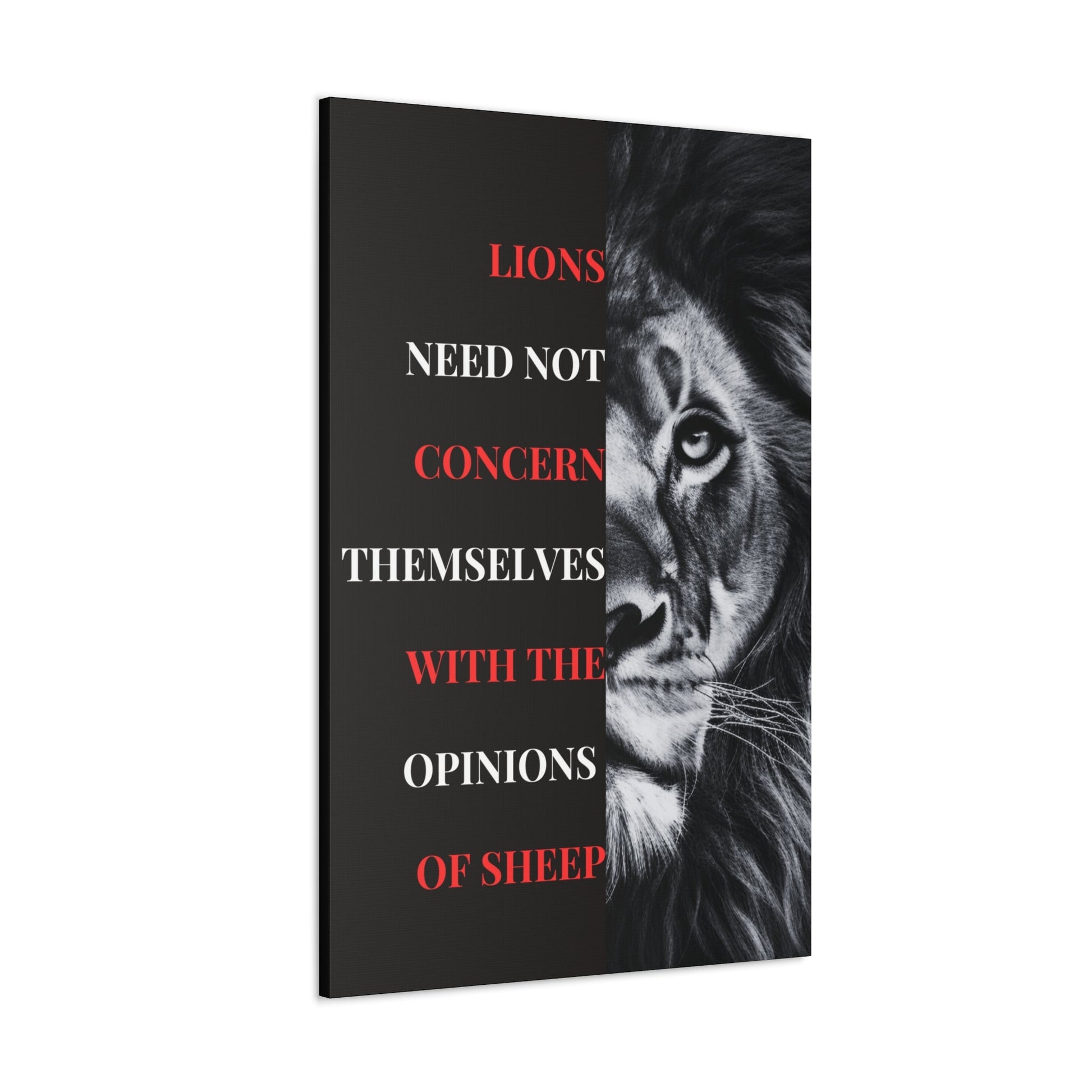 Lions and Sheep Canvas Split - Discipline Over Motivation 247