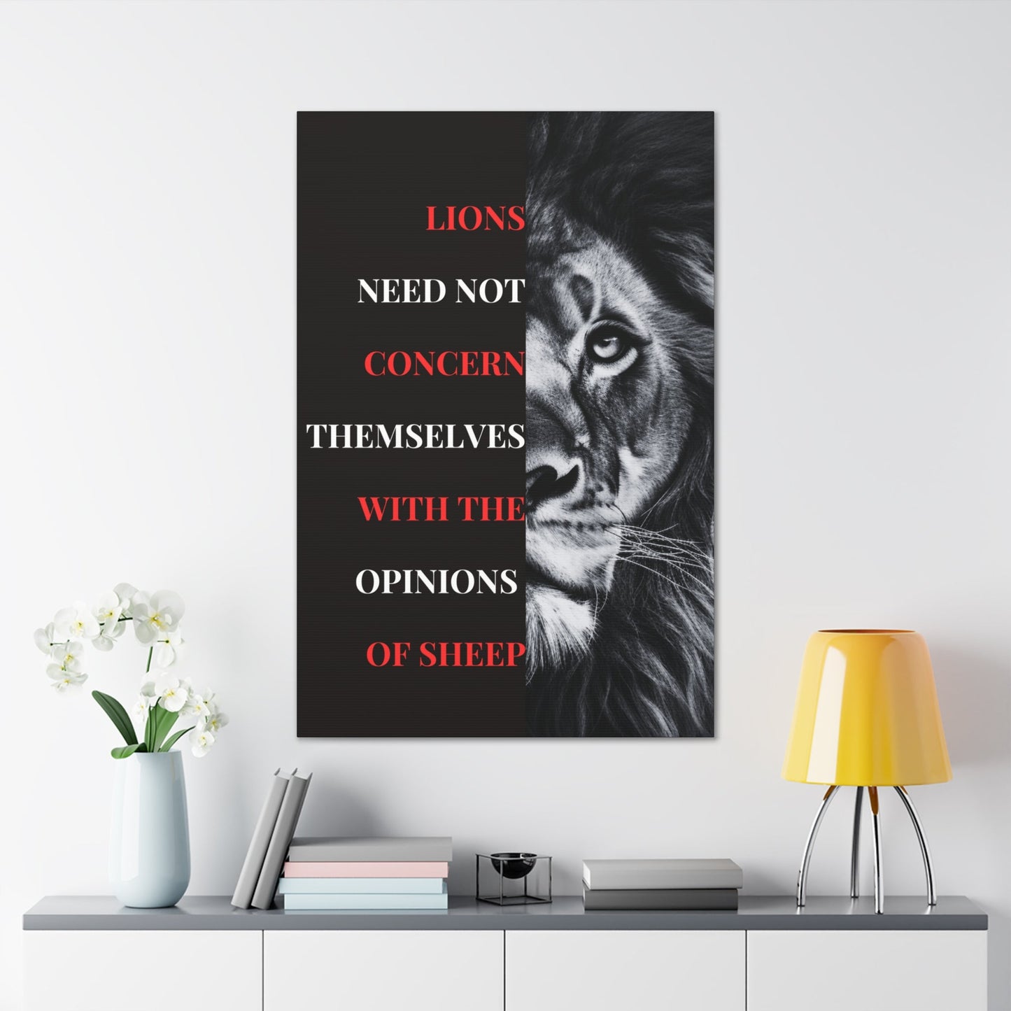 Lions and Sheep Canvas Split - Discipline Over Motivation 247