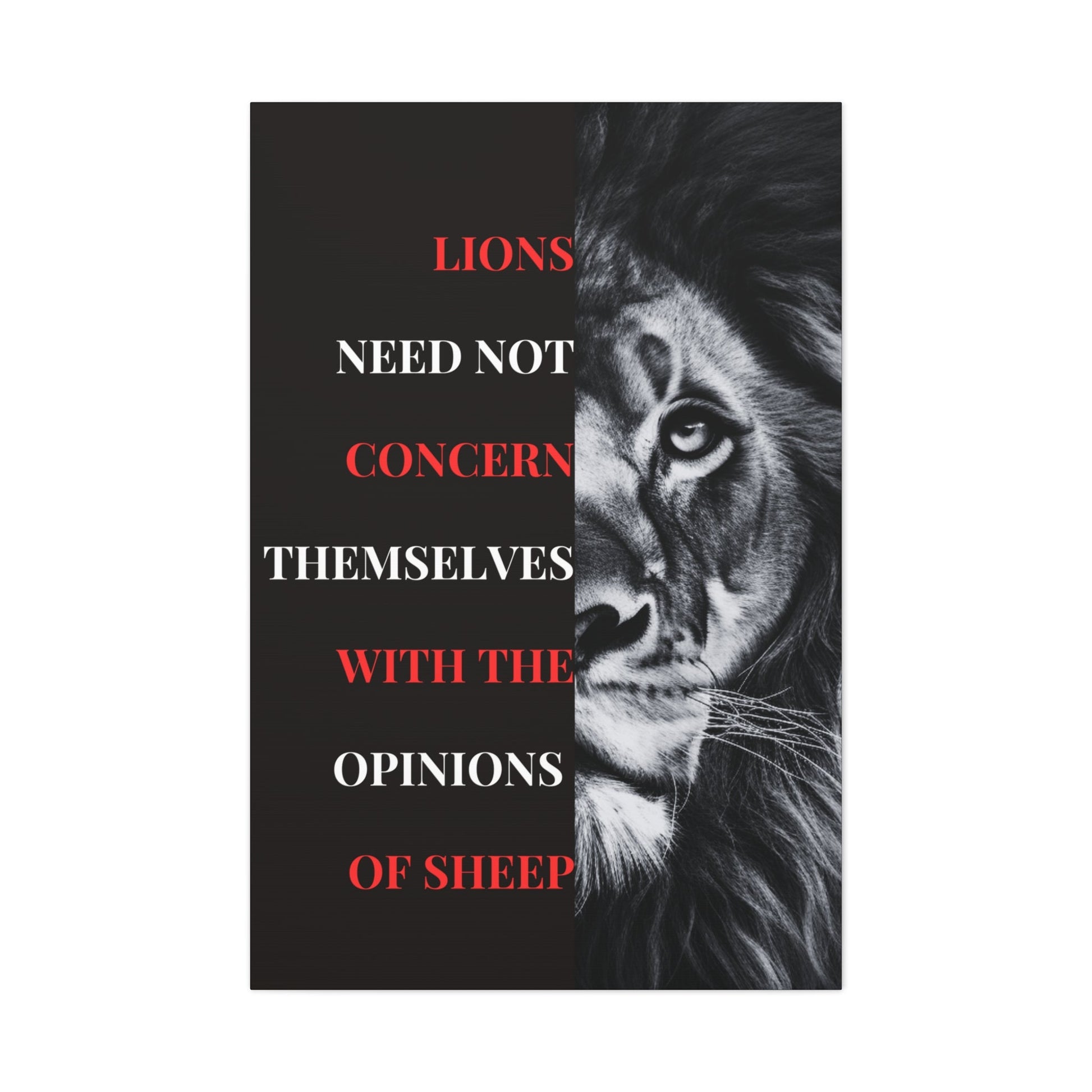 Lions and Sheep Canvas Split - Discipline Over Motivation 247