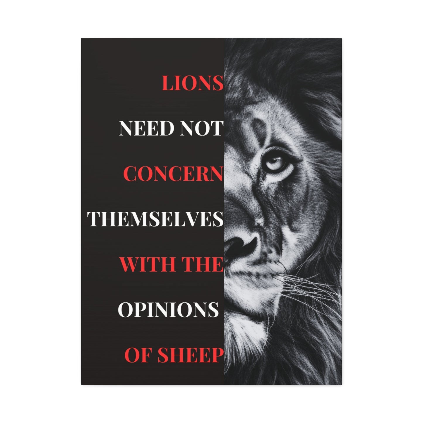 Lions and Sheep Canvas Split - Discipline Over Motivation 247