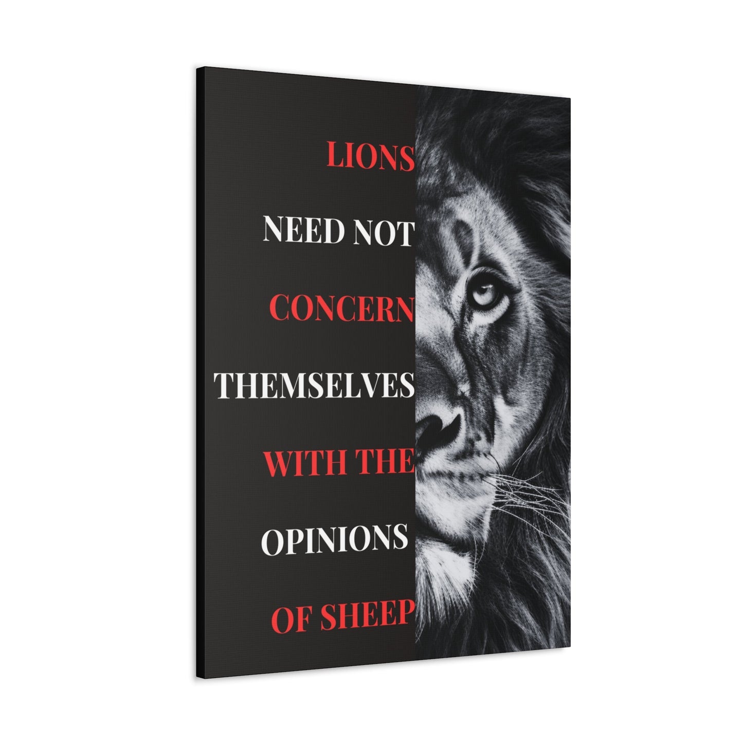 Lions and Sheep Canvas Split - Discipline Over Motivation 247