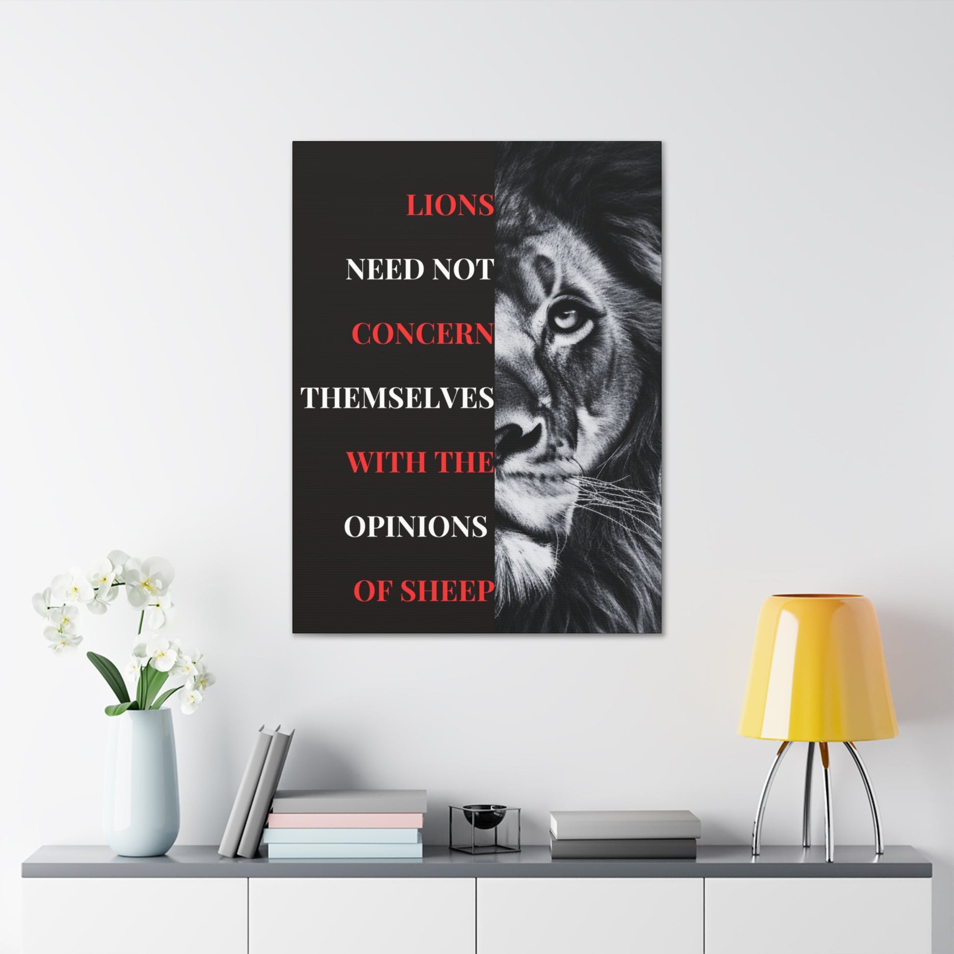 Lions and Sheep Canvas Split - Discipline Over Motivation 247