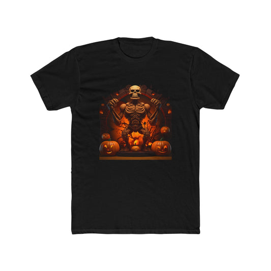 Men's Halloween Skeleton Muscle Flex T Shirt Jack O Lantern Glow - Discipline Over Motivation 24/7