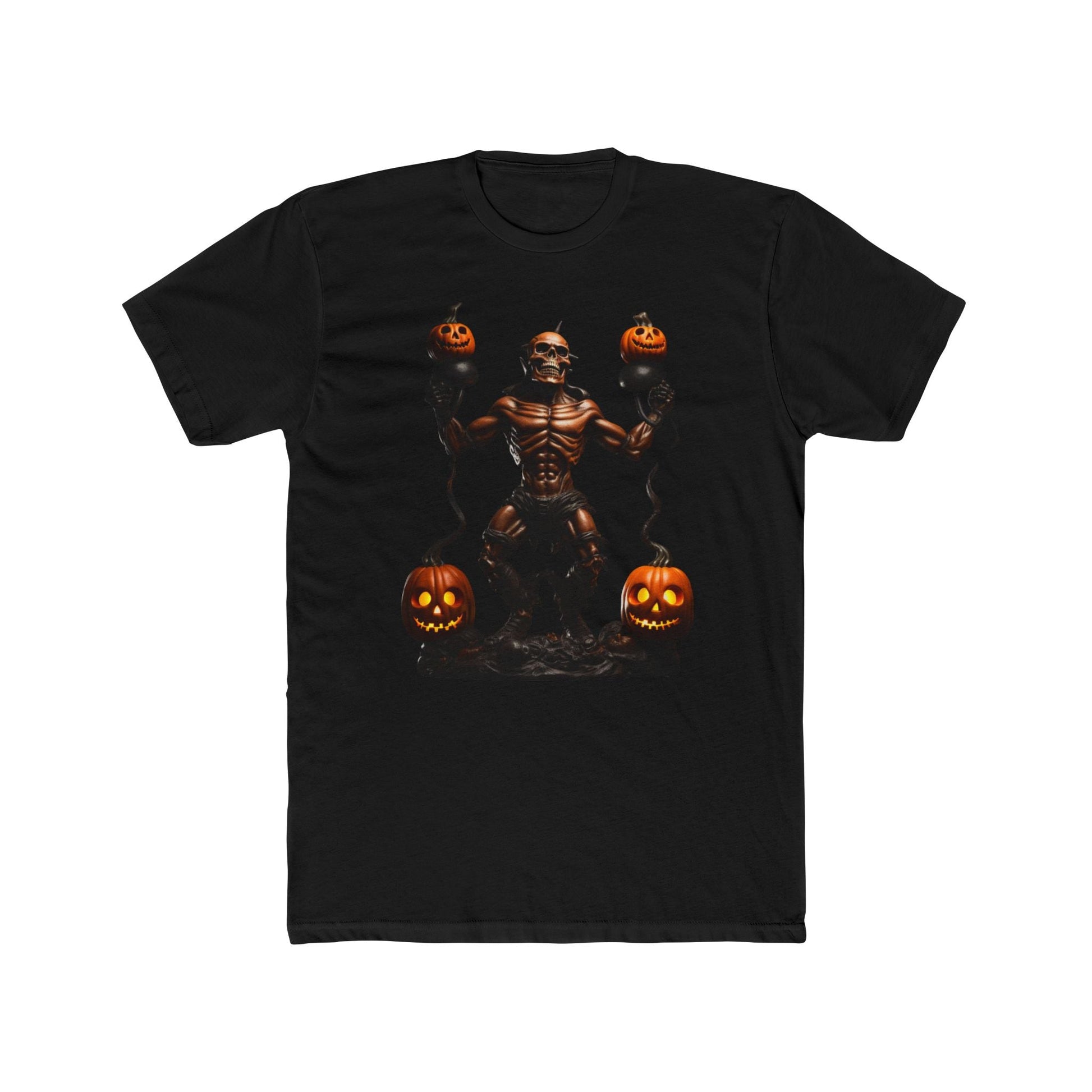 Men's Halloween Skeleton Muscle Flex T-Shirt Spine Chilling Jack O Lantern - Discipline Over Motivation 24/7