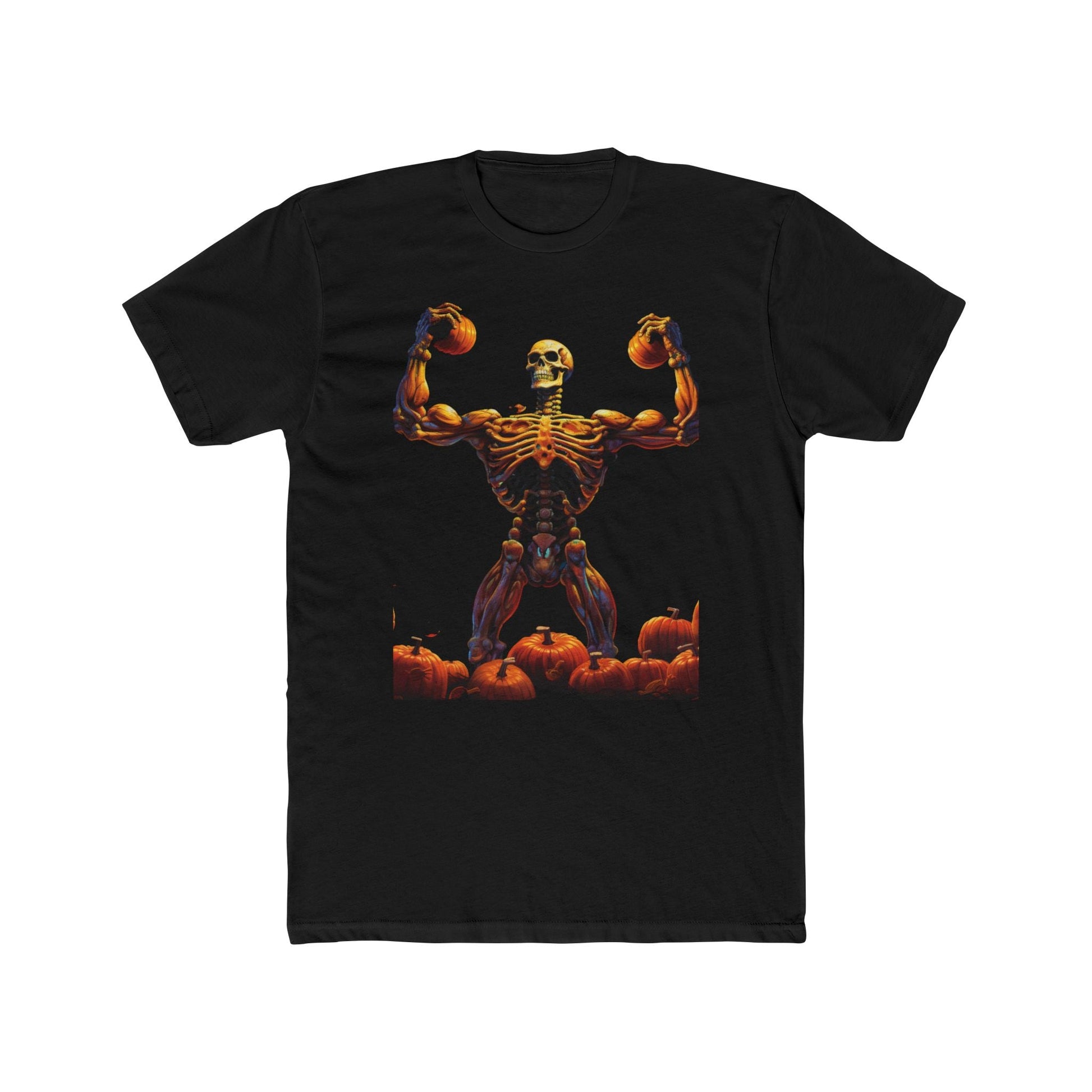 Men's Halloween Skeleton Muscle Flex T-Shirt - Spine - Chilling Style - Discipline Over Motivation 24/7