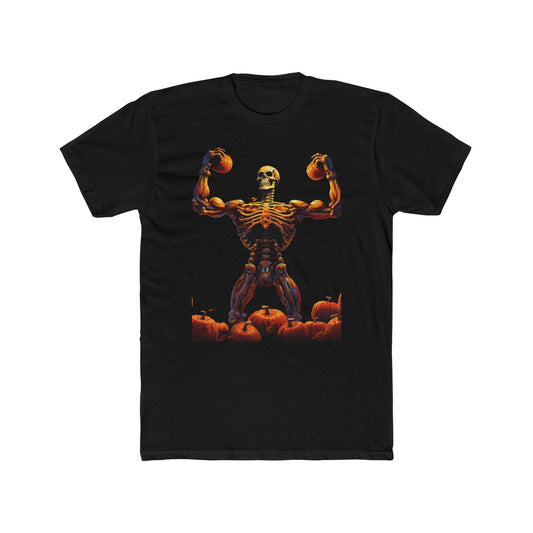 Men's Halloween Skeleton Muscle Flex T-Shirt - Spine - Chilling Style - Discipline Over Motivation 24/7