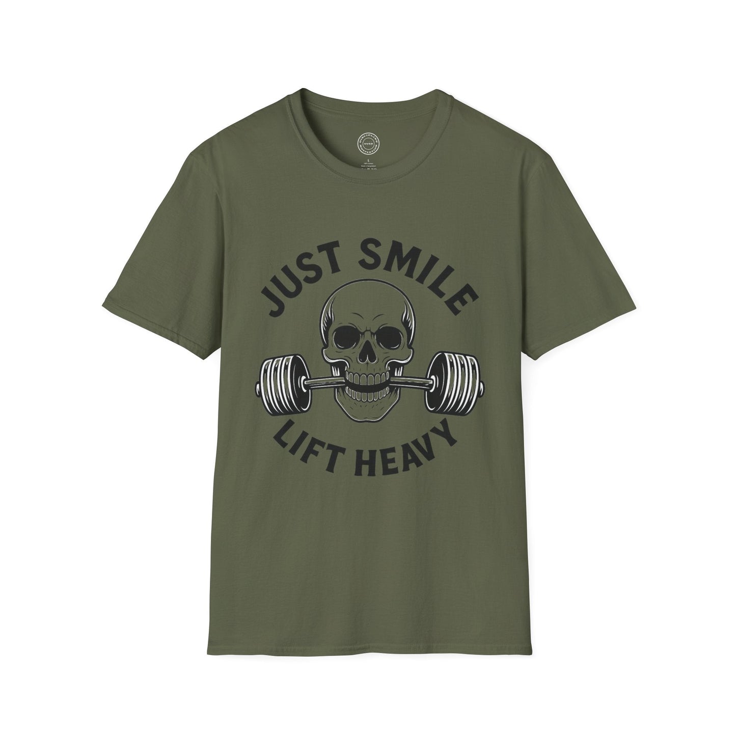Minimalist Just Smile and Lift Heavy Pump Cover Up T-Shirt | Motivational Gym & Weightlifting Apparel - Discipline Over Motivation 24/7