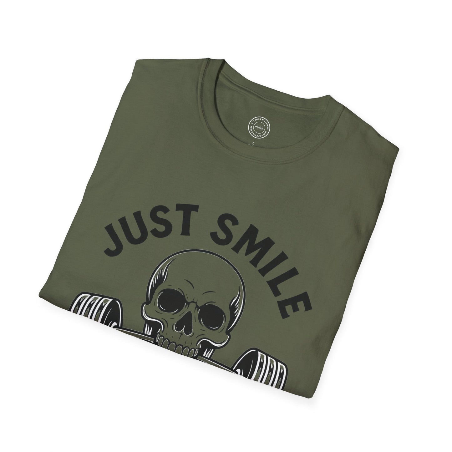 Minimalist Just Smile and Lift Heavy Pump Cover Up T-Shirt | Motivational Gym & Weightlifting Apparel - Discipline Over Motivation 24/7