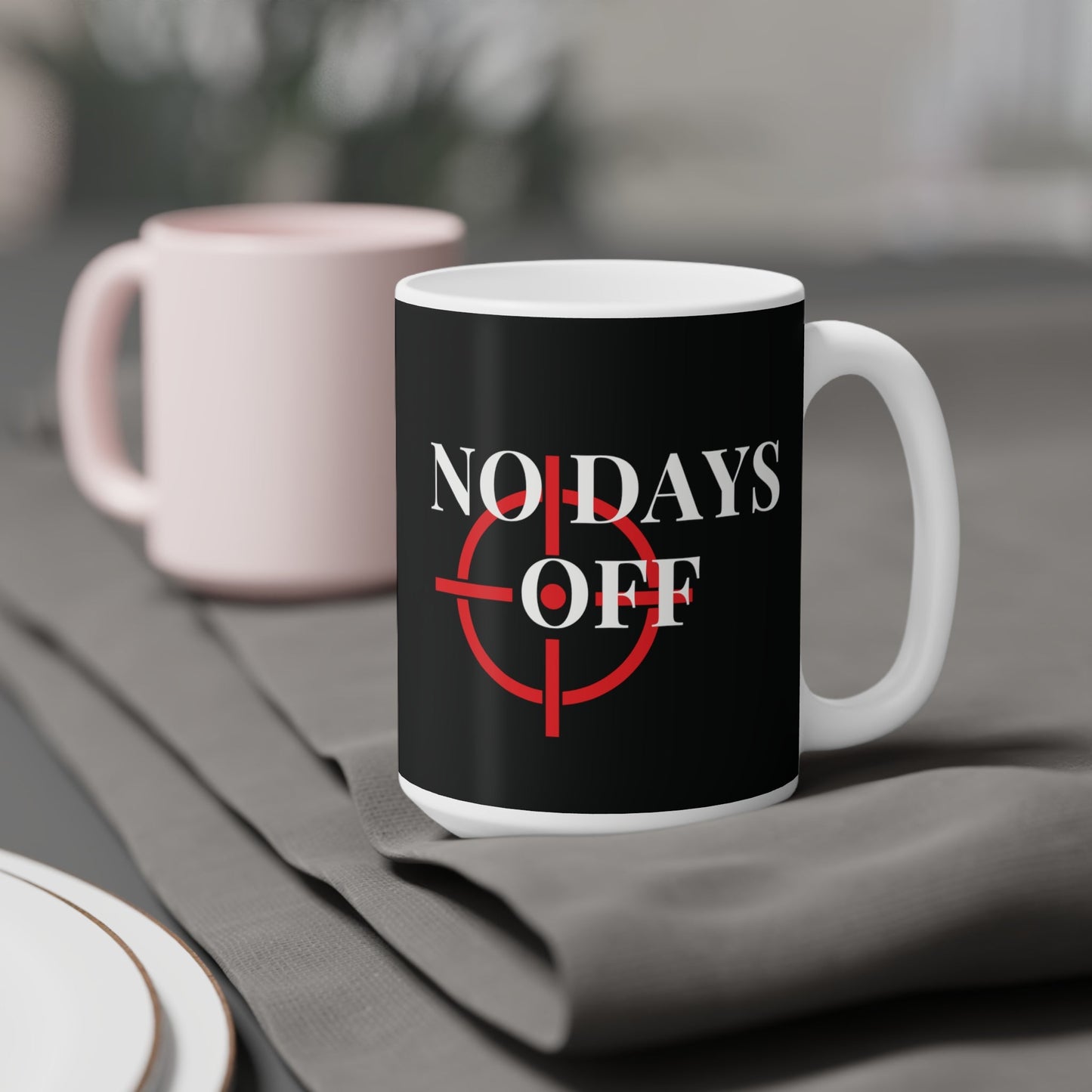 No Days Off Black Mug - Discipline Over Motivation 247