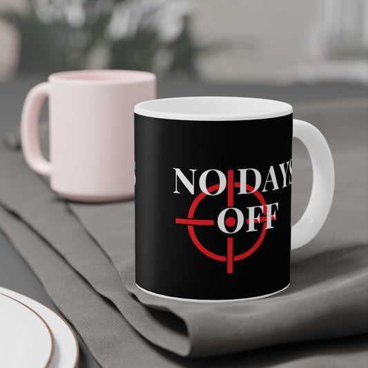 No Days Off Black Mug - Discipline Over Motivation 247