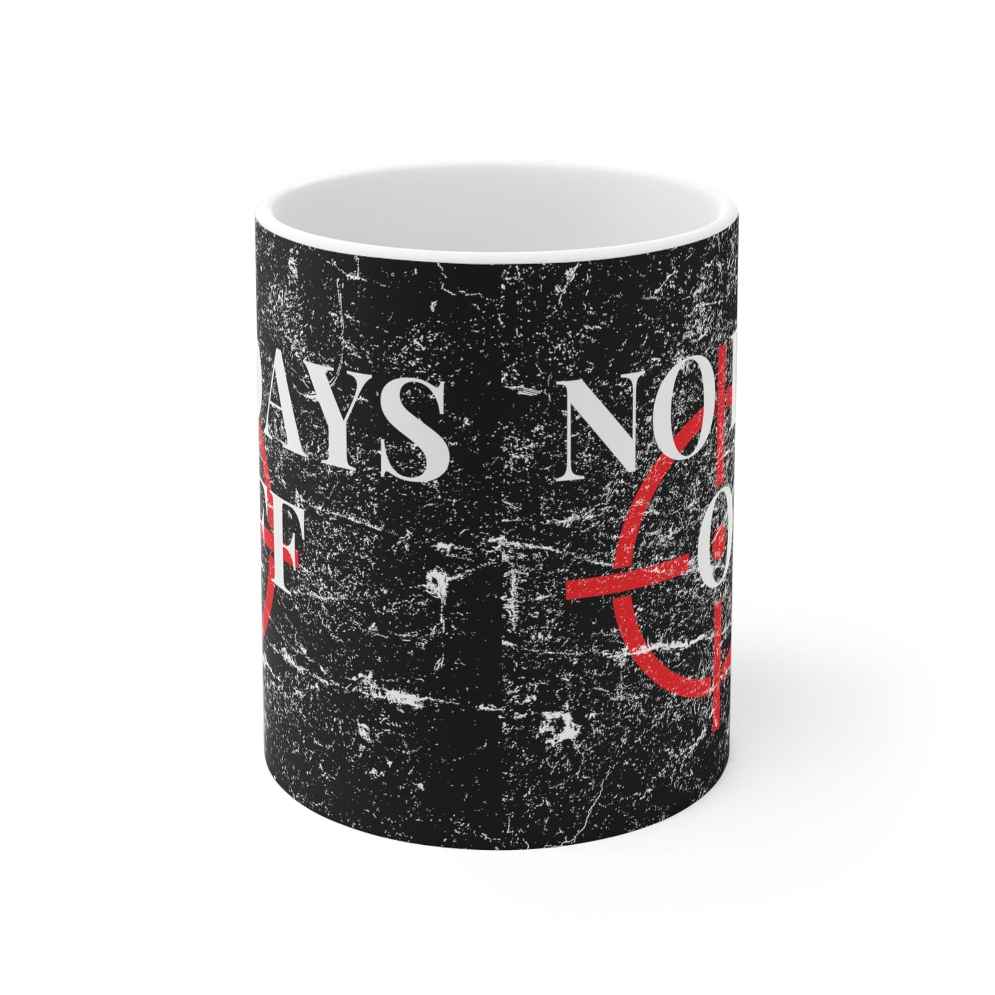 No Days Off Distressed Black Mug - Discipline Over Motivation 247